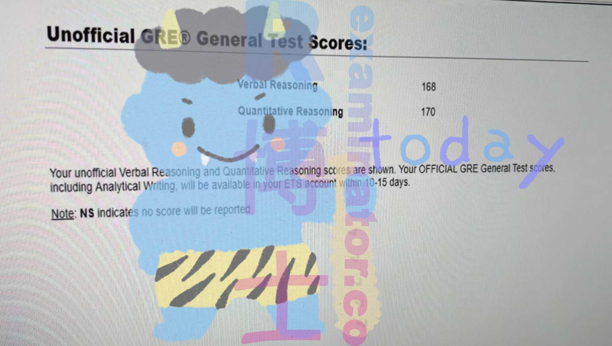 score image for GRE Cheating success story #265
