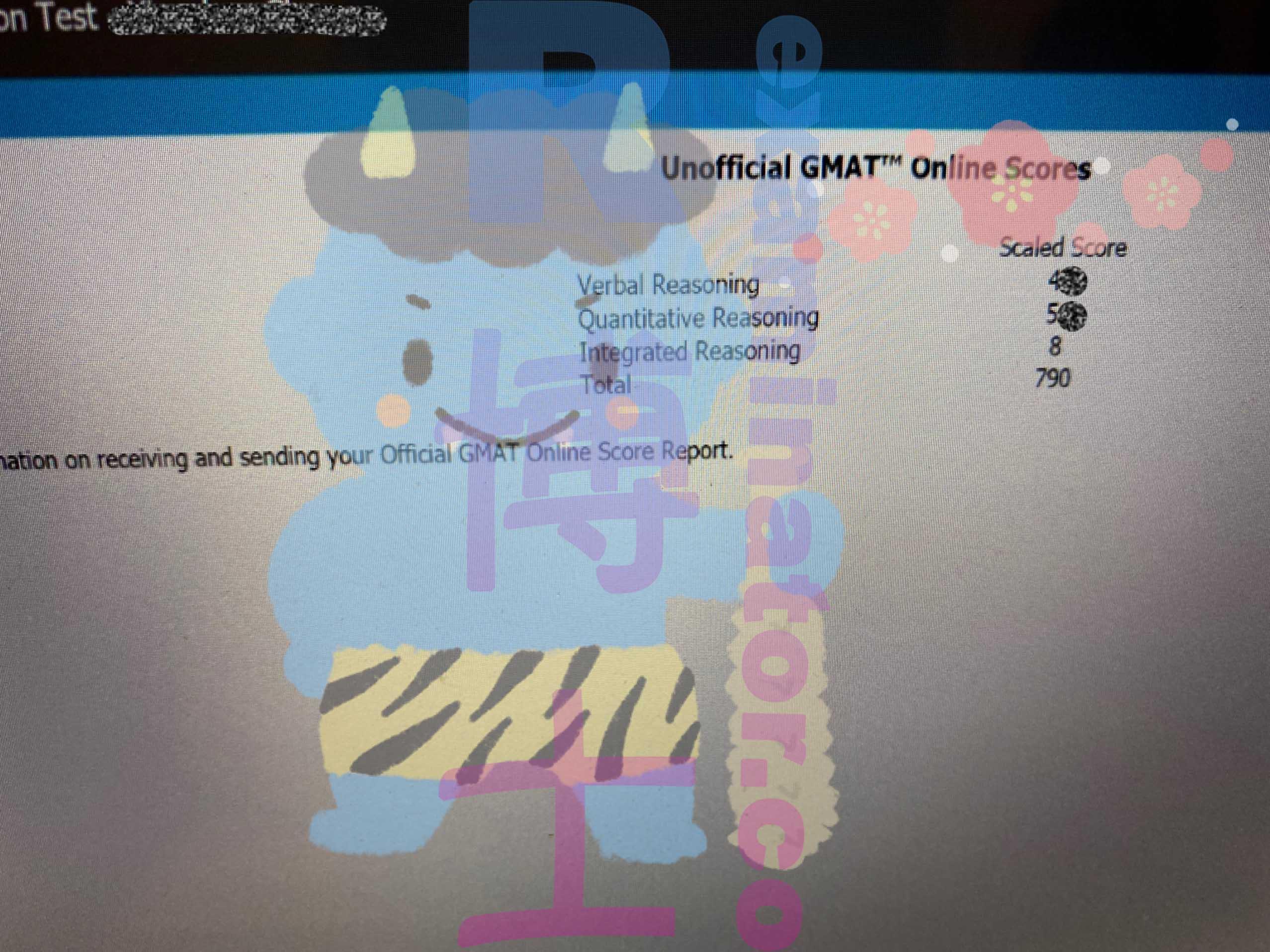 score image for GMAT Cheating success story #275