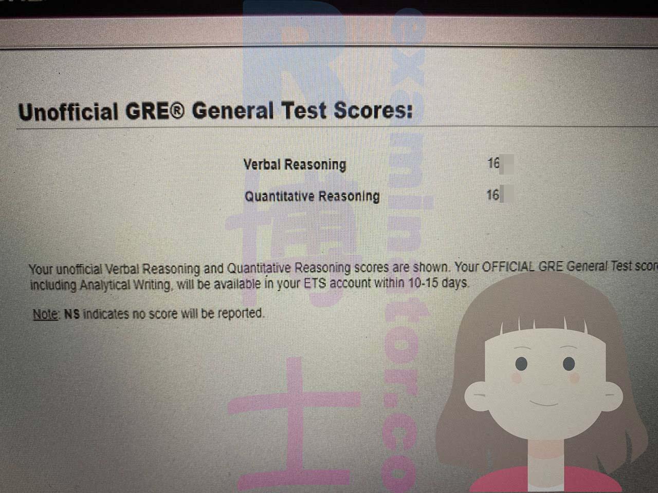 score image for GRE Cheating success story #545
