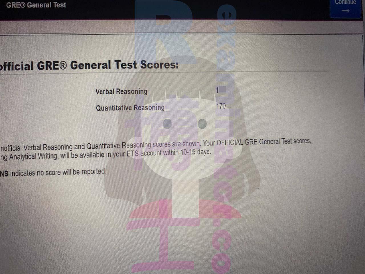 score image for GRE Cheating success story #468