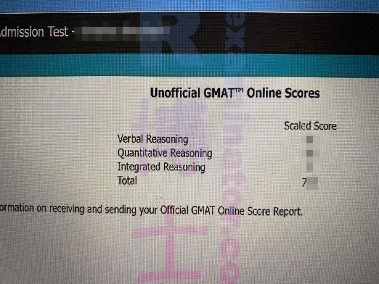 score image for GMAT Cheating success story #465