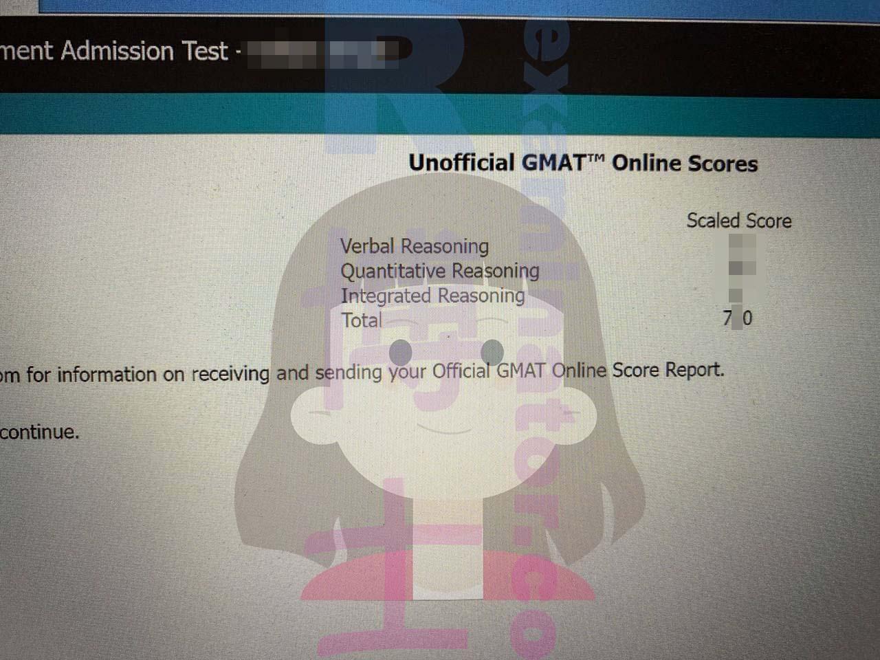 score image for GMAT Cheating success story #499