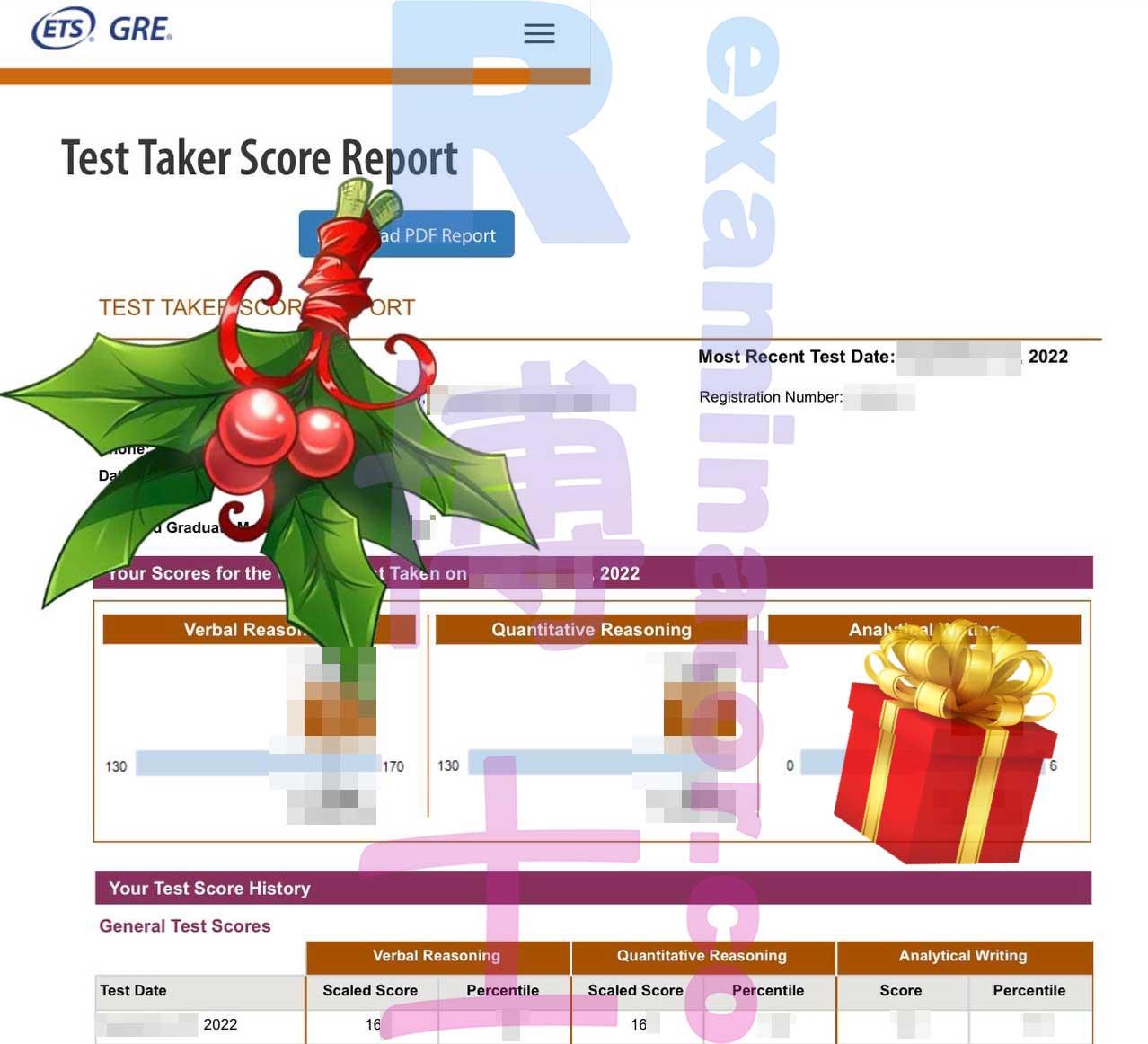 score image for GRE Cheating success story #438