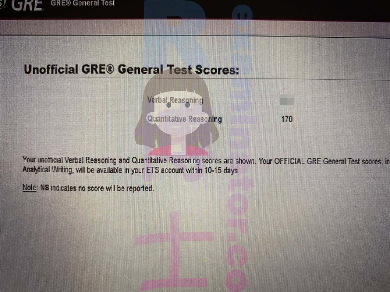 score image for GRE Cheating success story #479