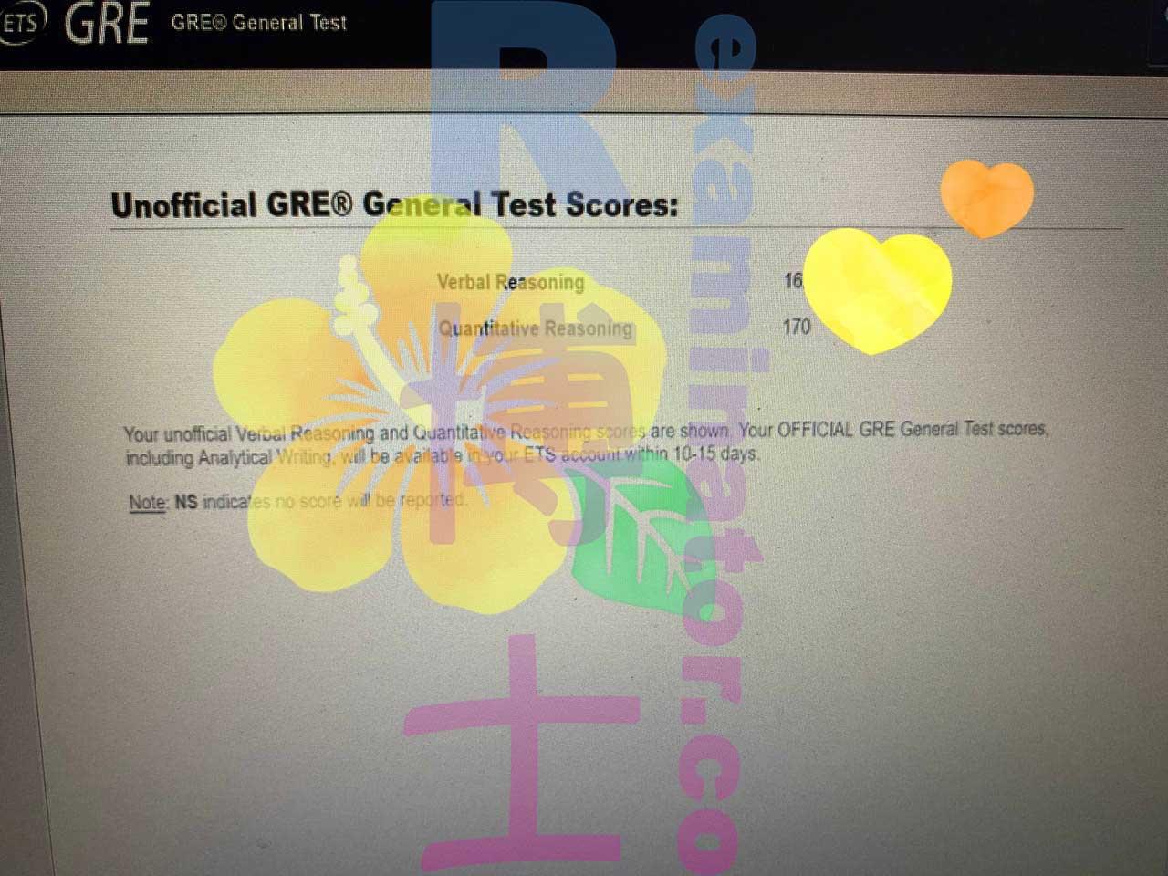 score image for GRE Cheating success story #360