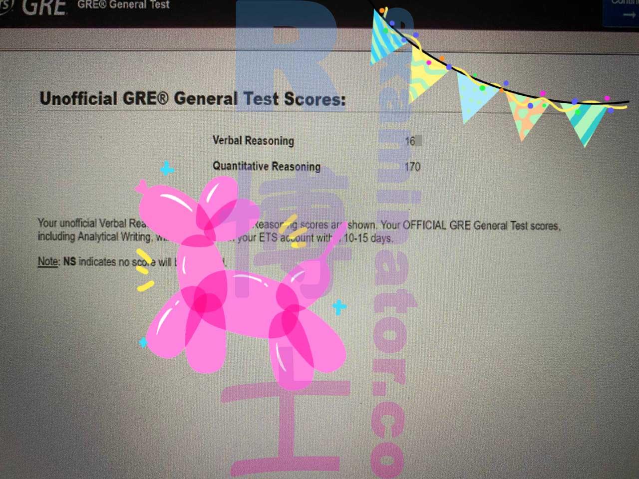score image for GRE Cheating success story #425
