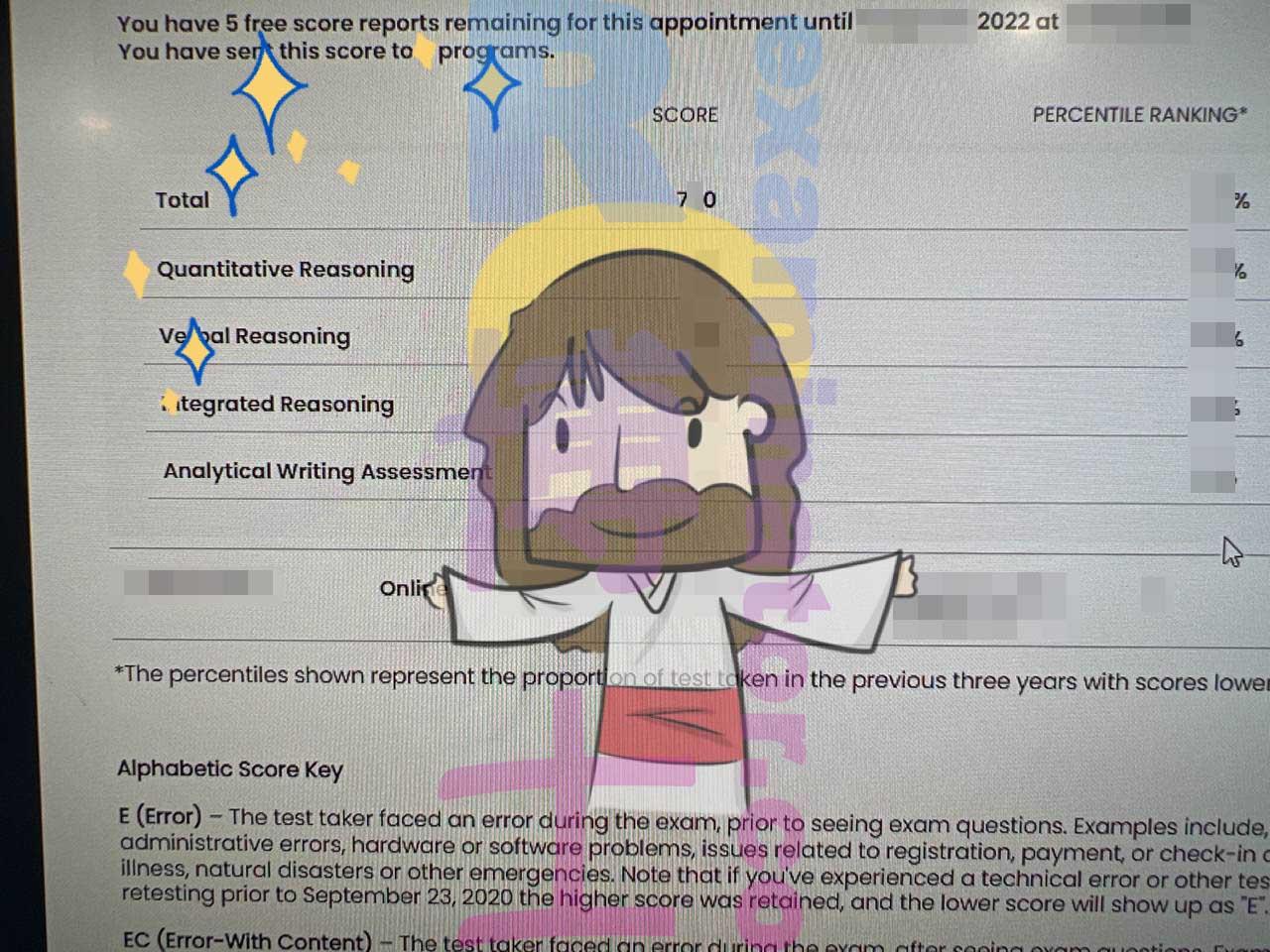 score image for GMAT Cheating success story #371
