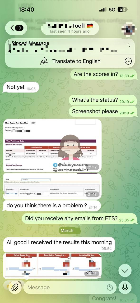 score image for GRE Cheating success story #738