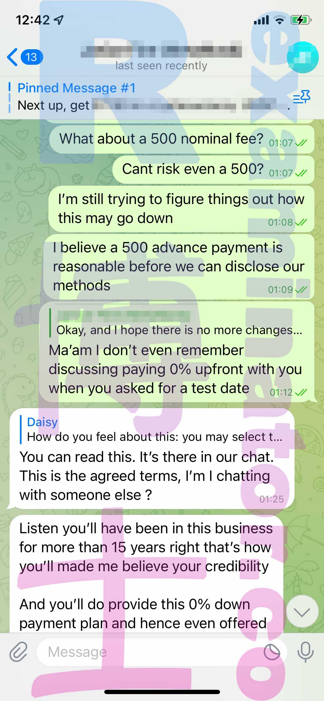 screenshot of chat logs for [GMAT Cheating] success story #302