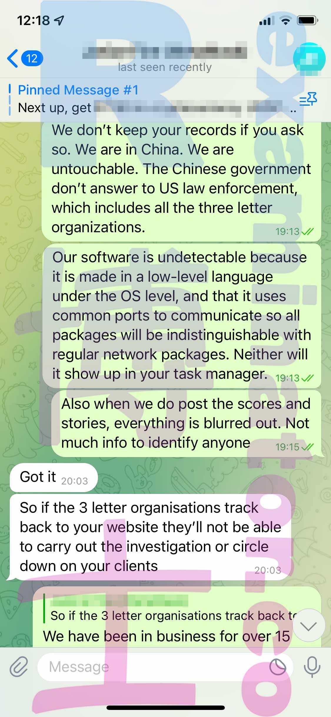 screenshot of chat logs for [GMAT Cheating] success story #302