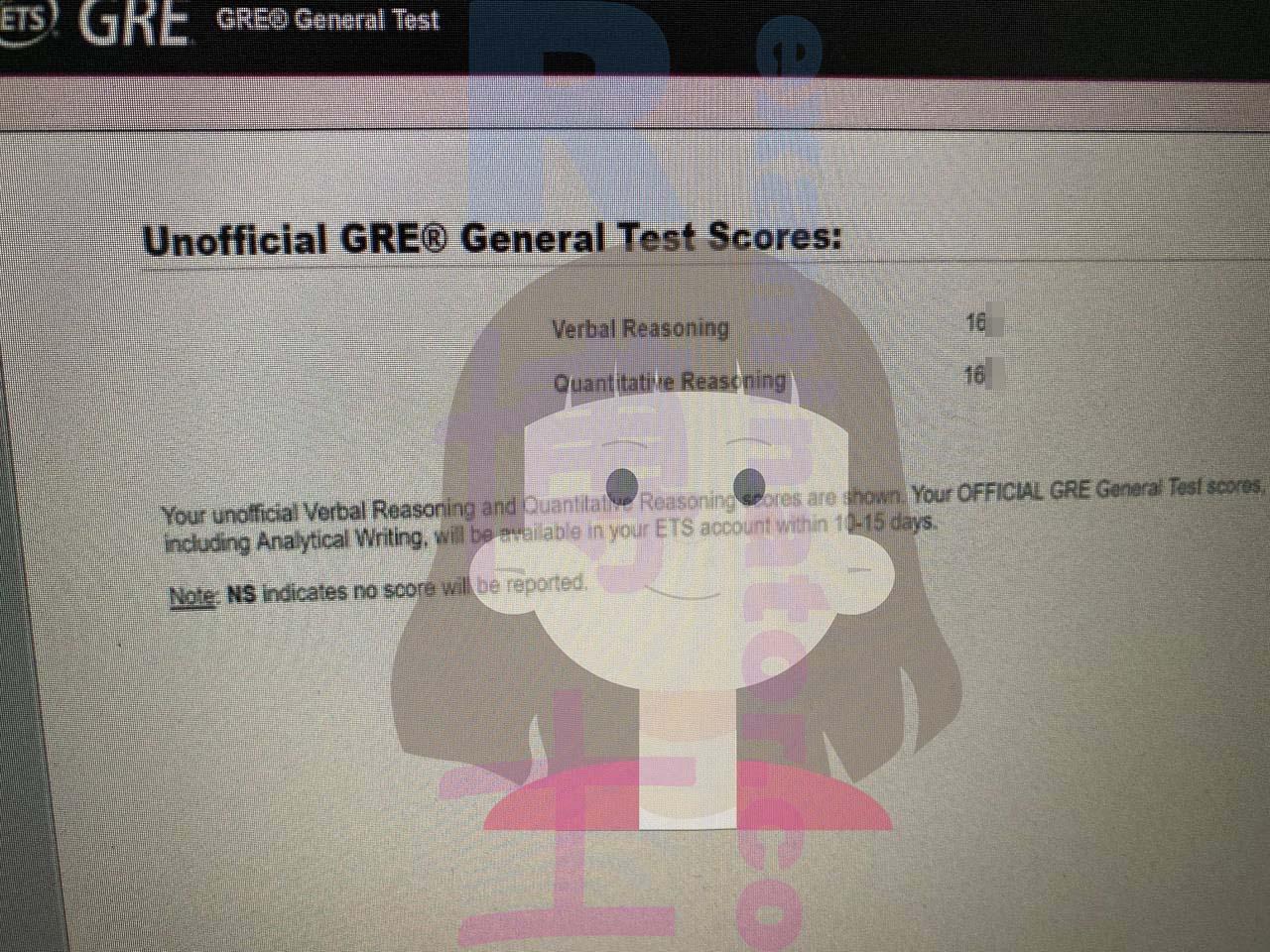 score image for GRE Cheating success story #510