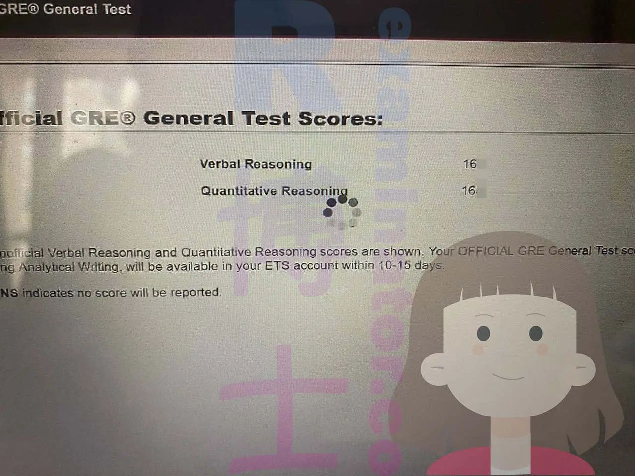 score image for GRE Cheating success story #550