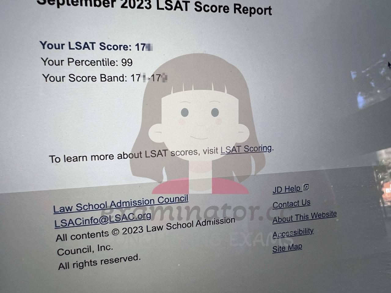 score image for LSAT Cheating success story #580