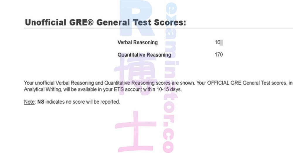 score image for GRE Cheating success story #455