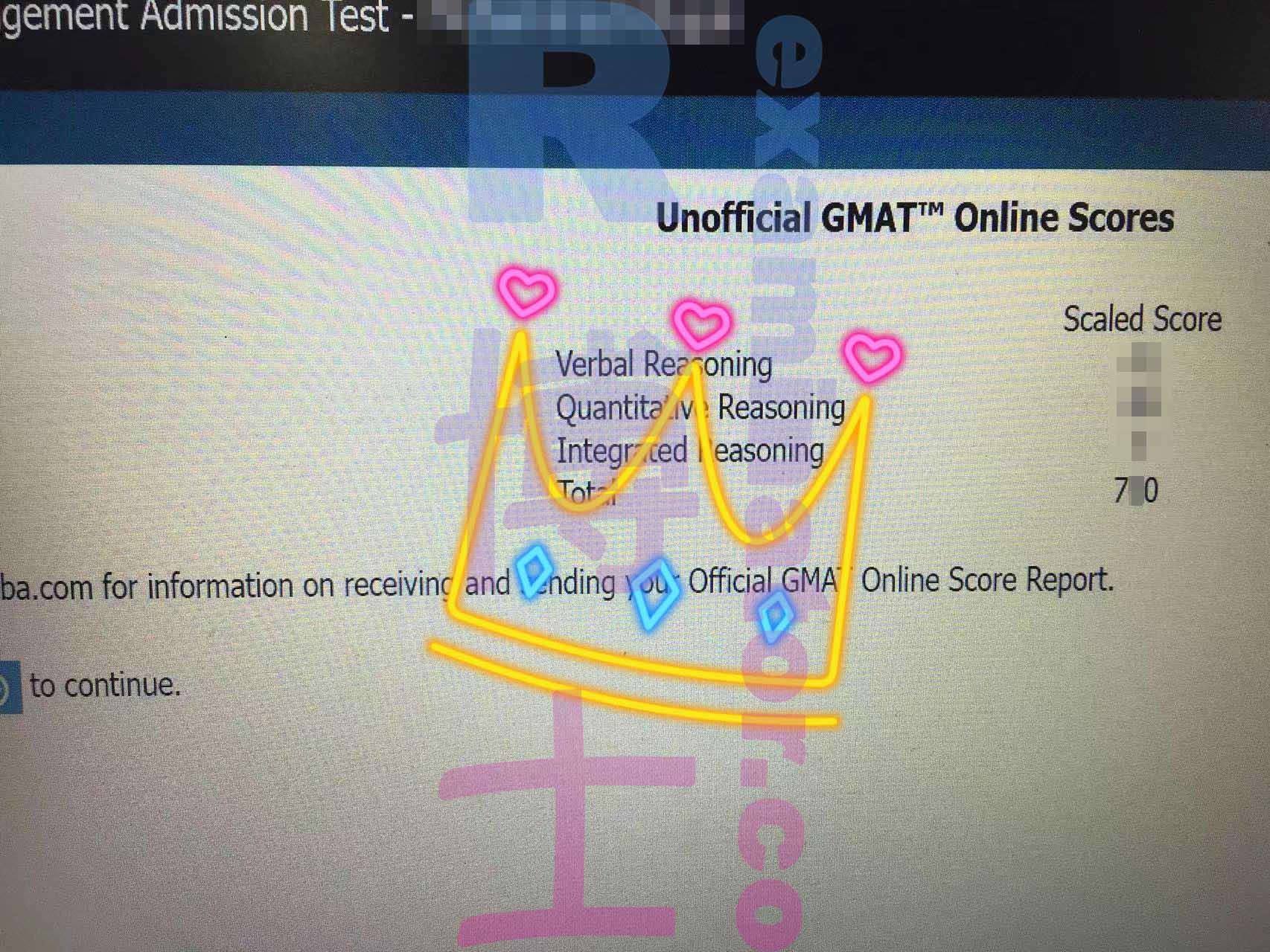 score image for GMAT Cheating success story #393