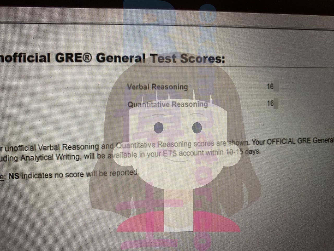 score image for GRE Cheating success story #502