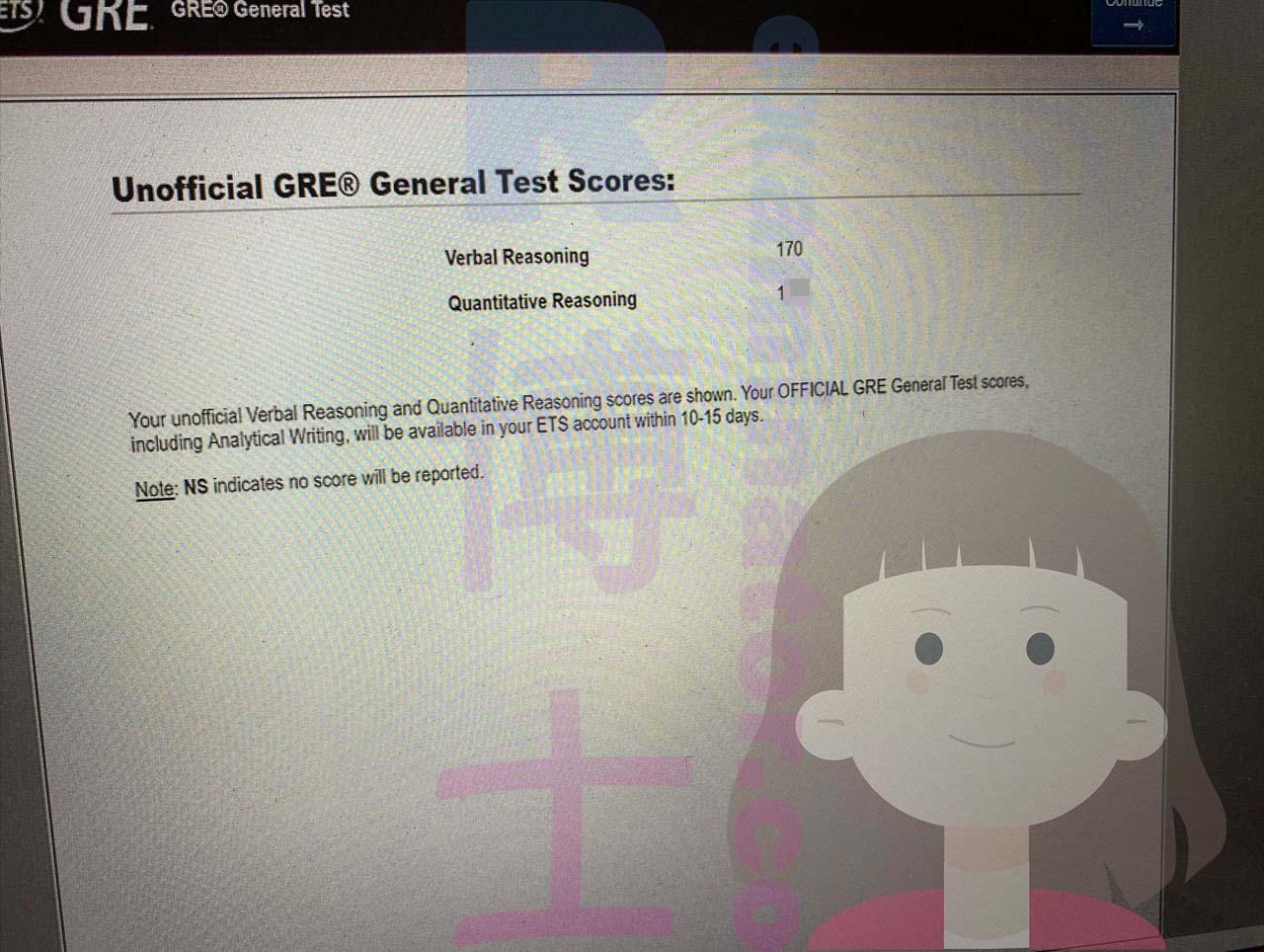 score image for GRE Cheating success story #530