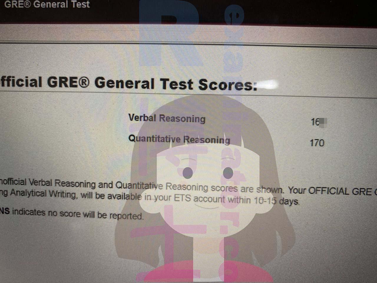 score image for GRE Cheating success story #516