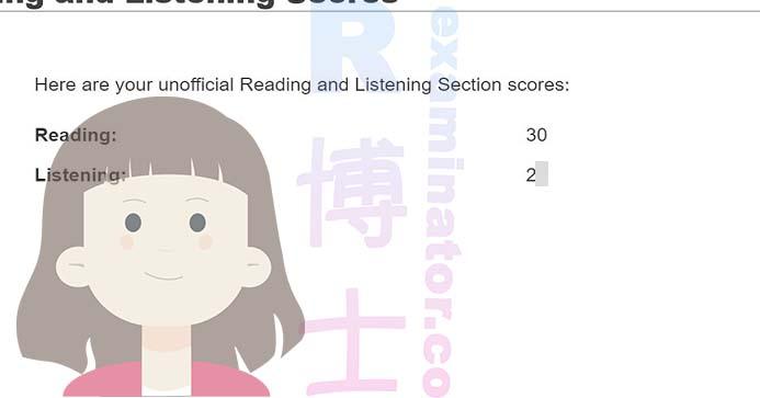 score image for TOEFL Cheating success story #533