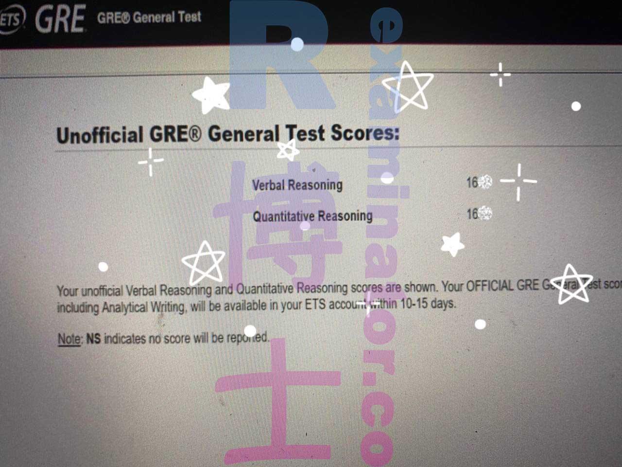 score image for GRE Cheating success story #373