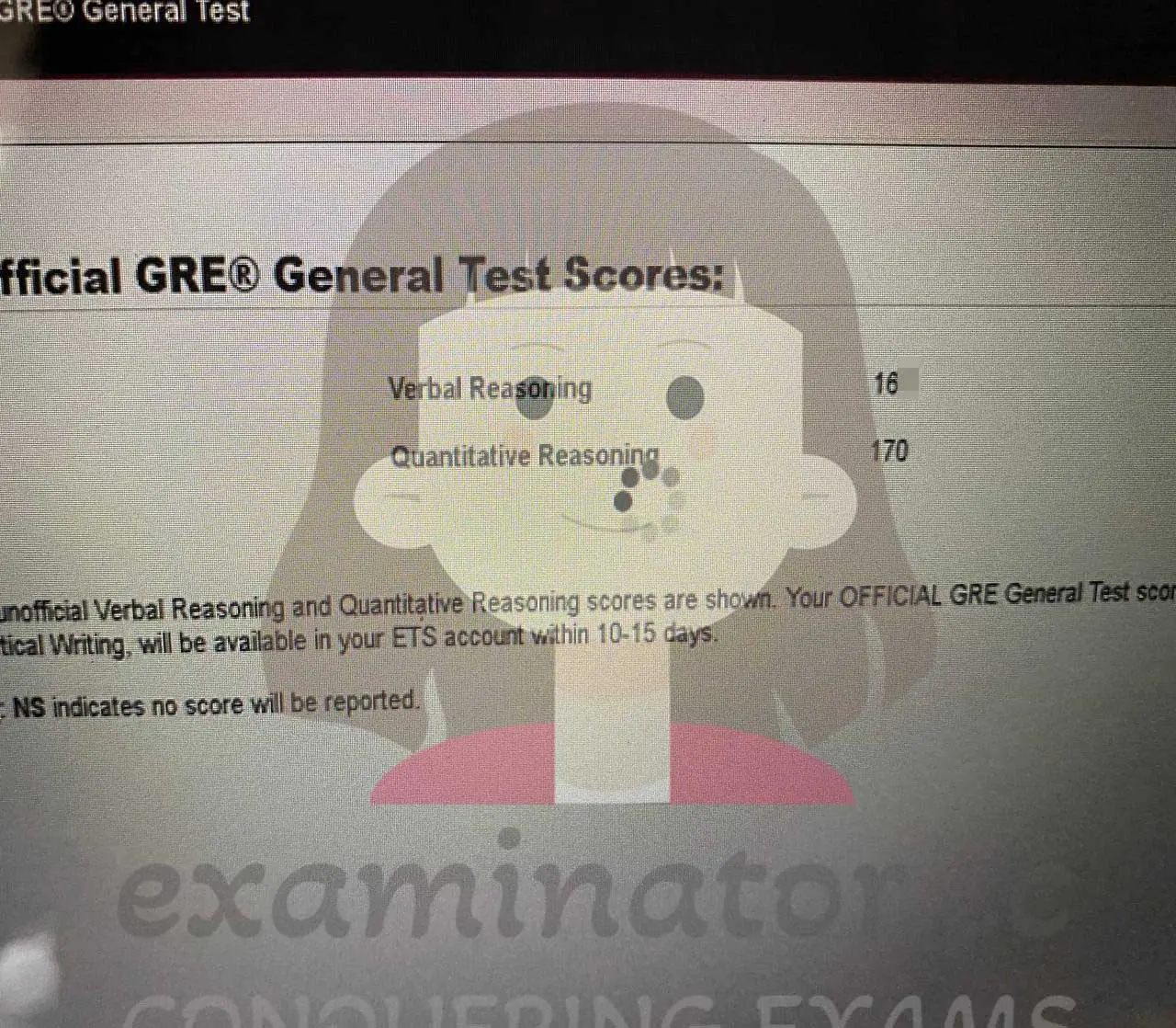 score image for GRE Cheating success story #606