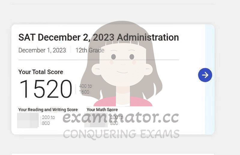 score image for SAT Cheating success story #620