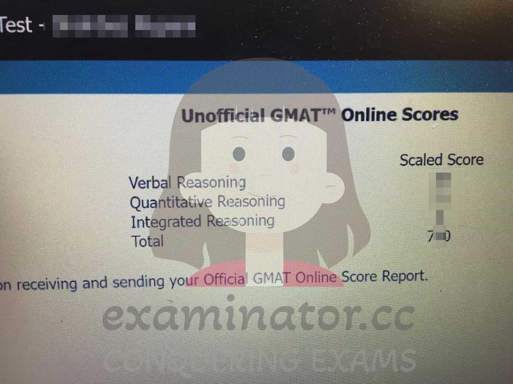 score image for GMAT Cheating success story #608