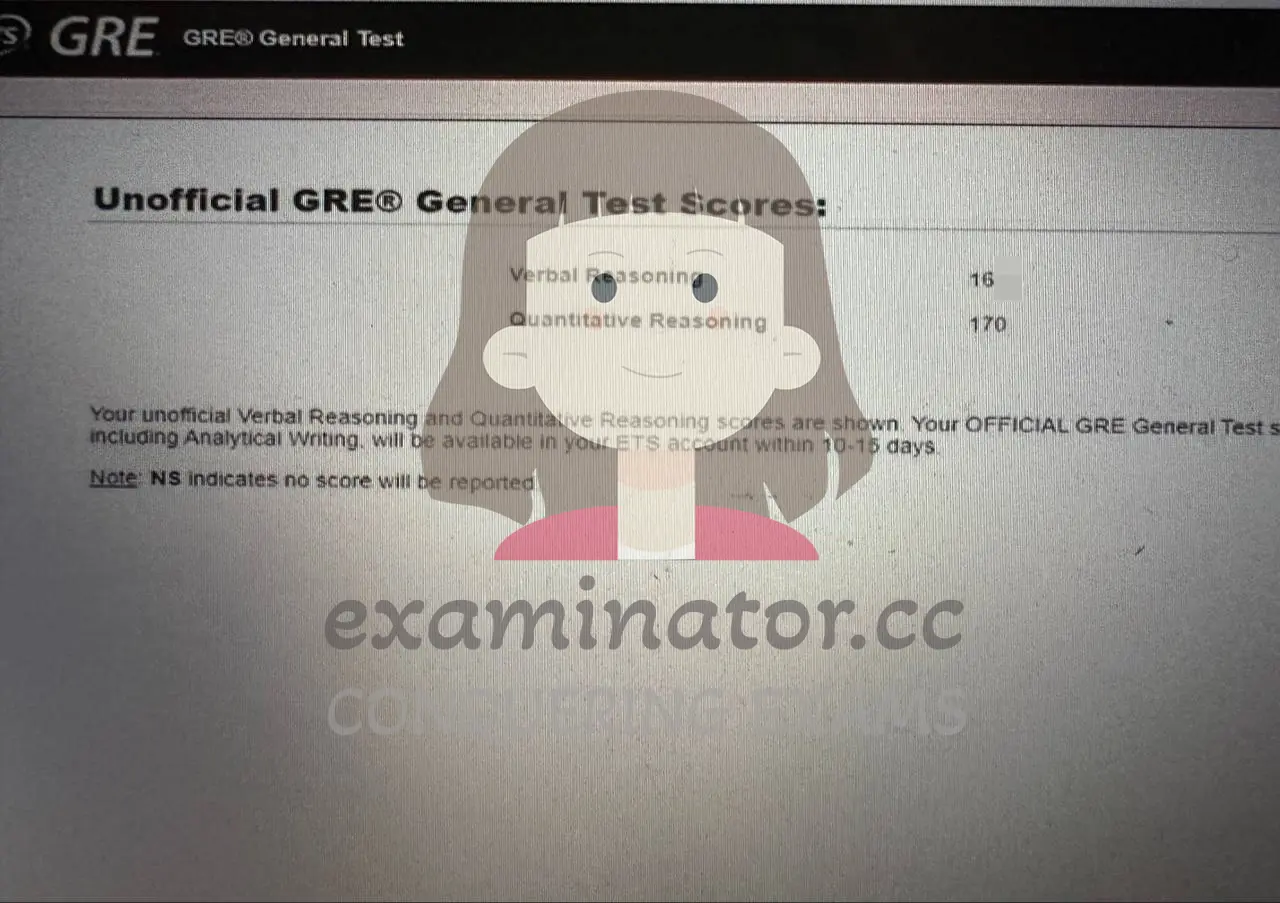 score image for GRE Cheating success story #609