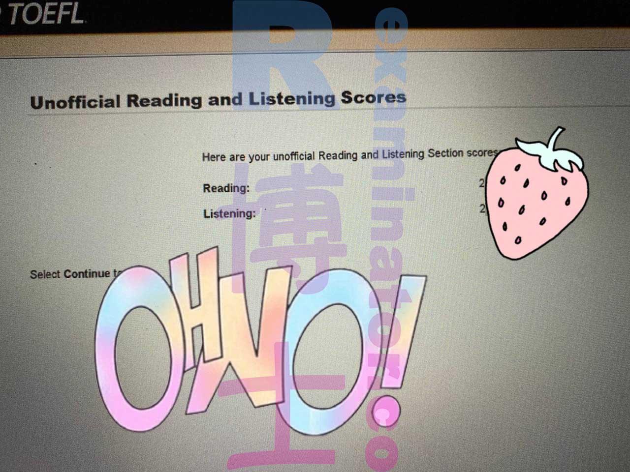 score image for TOEFL Cheating success story #419