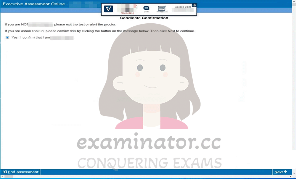Bypass OnVUE and Cheat on Executive Assessment: candidate confirmation