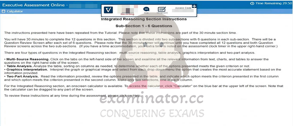 Bypass OnVUE and Cheat on Executive Assessment:  Integrated Reasoning